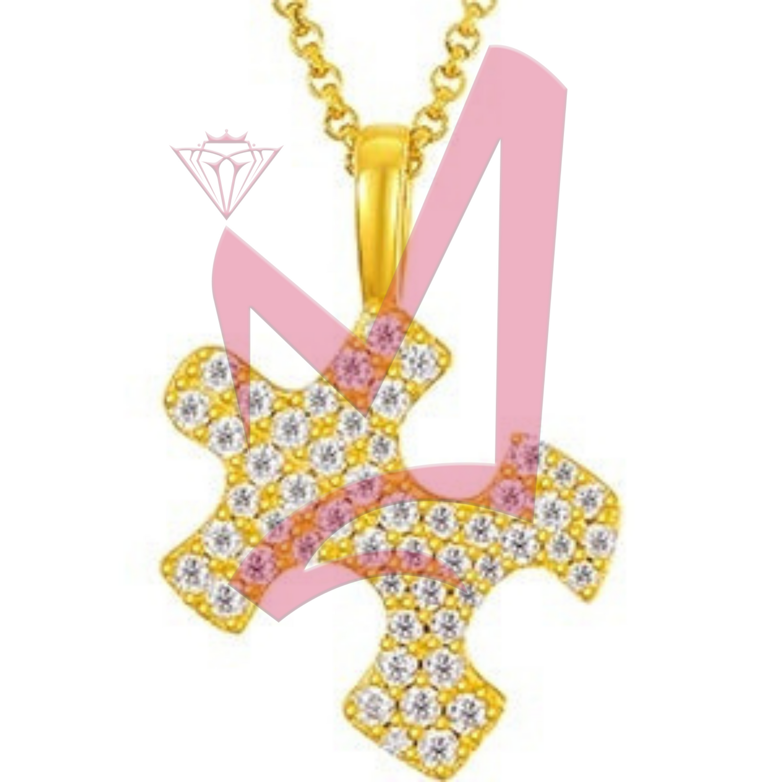 Moissanite Puzzle Piece Pendant 925 Sterling Silver