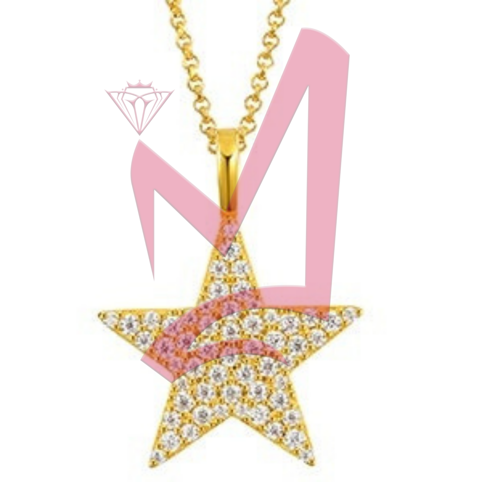 Moissanite Star Pendant 100% 925 Sterling Silver