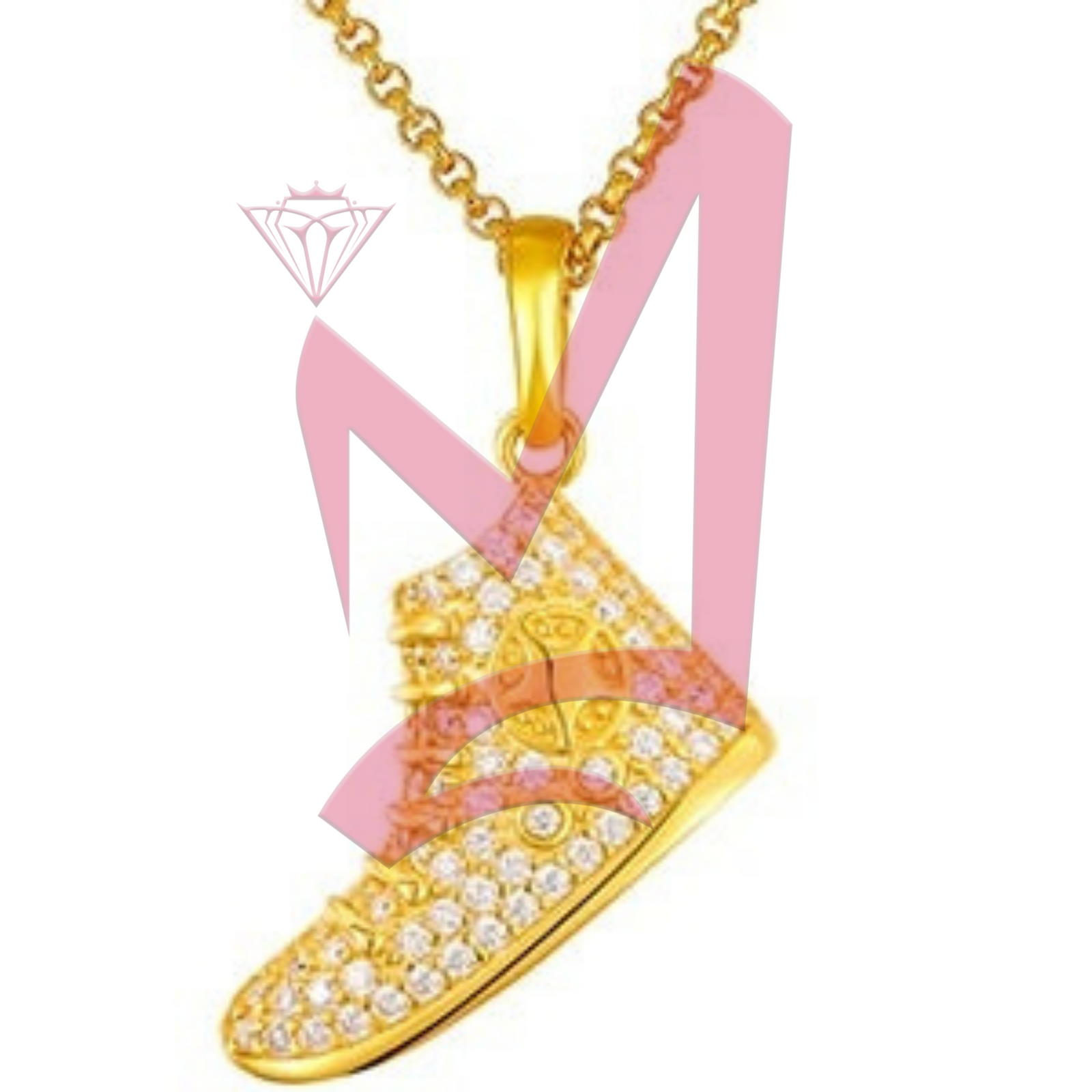 Sneaker Moissanite Pendant 100% 925 Sterling Silver