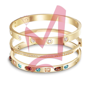 Stacked CZ Bangle Set