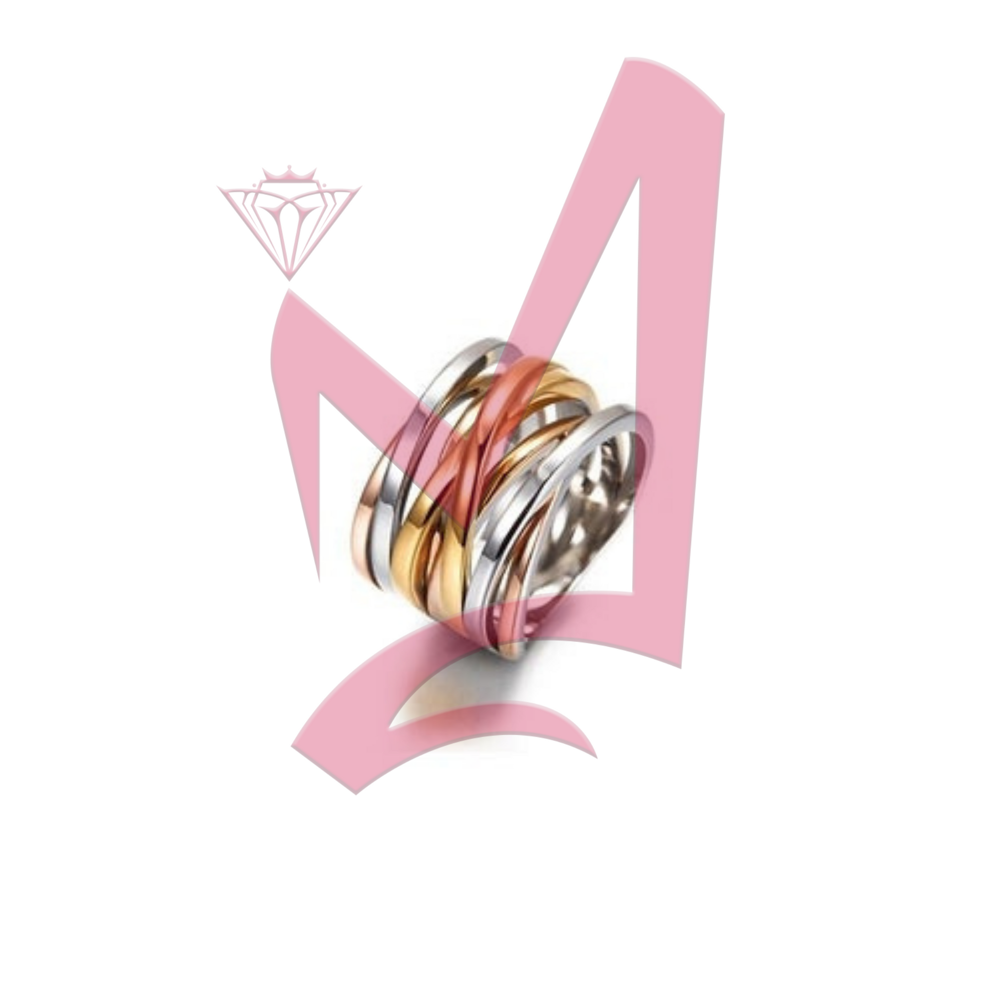 Tricolor Intertwined Statement Ring