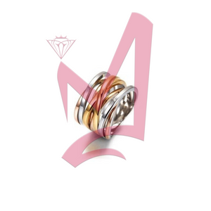 Tricolor Intertwined Statement Ring