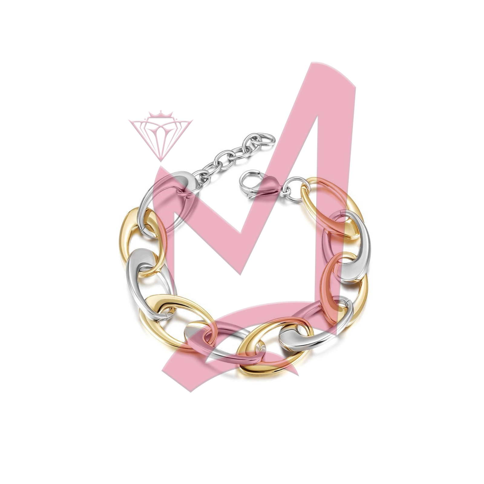 Two Tone Oval Link Bracelet