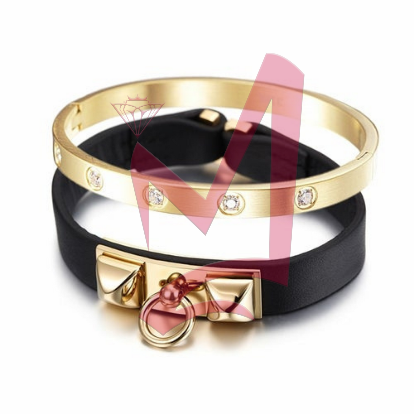 Stone/Leather Bracelet Set