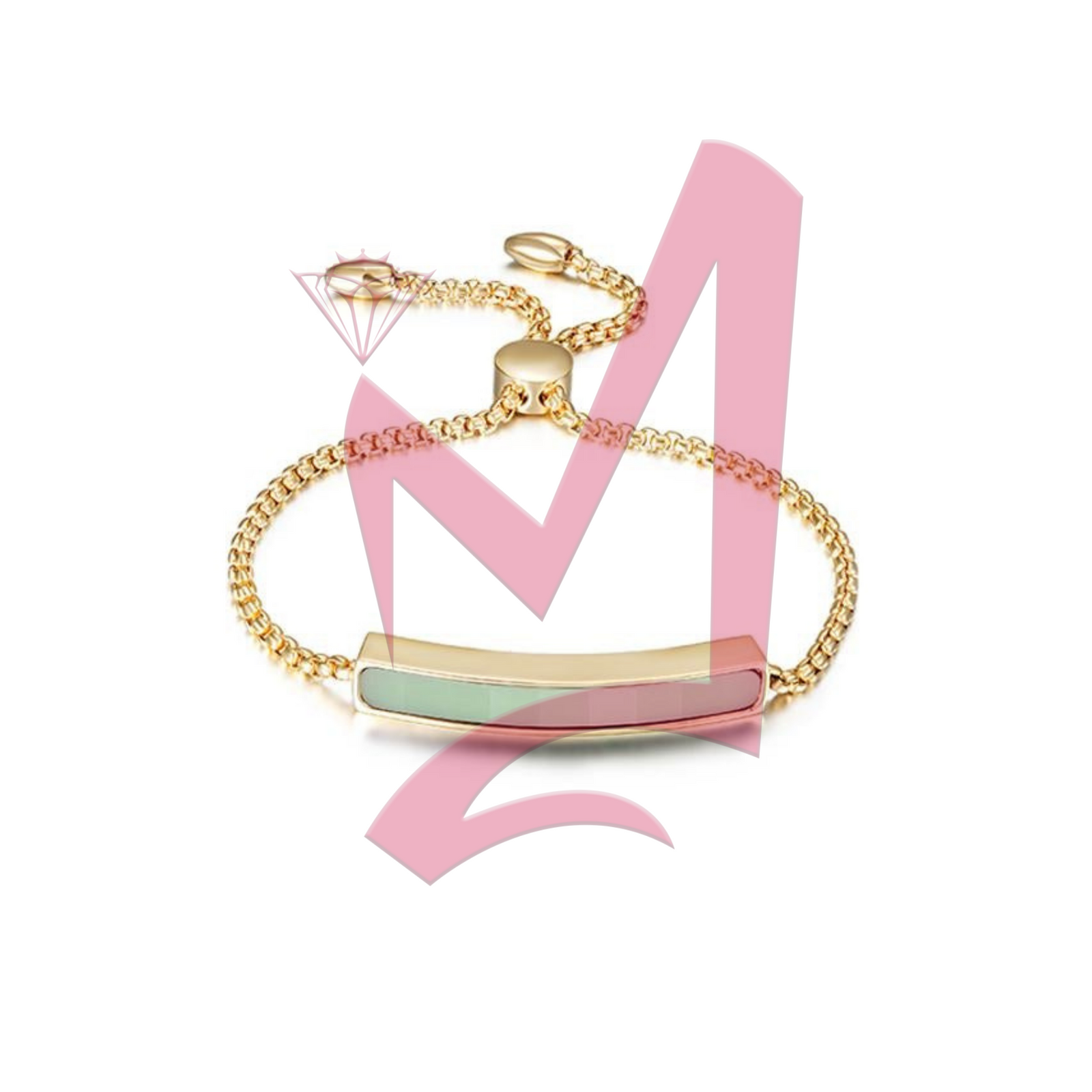 Linear Chain in 14K Plated Gold Bracelet