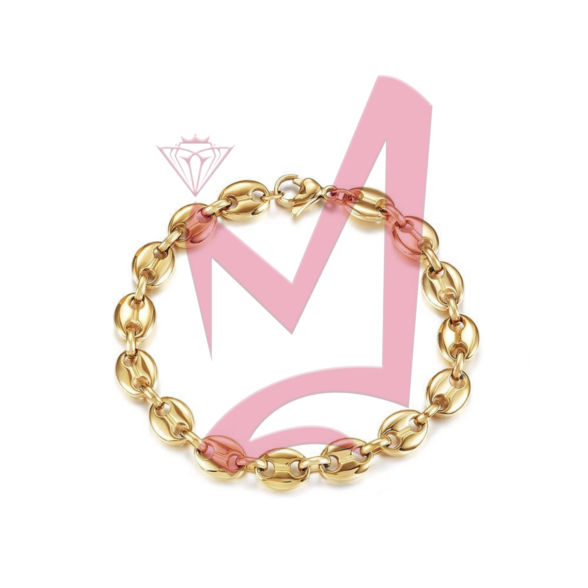 Coffee Bean Chain in 14K Plated Gold Bracelet