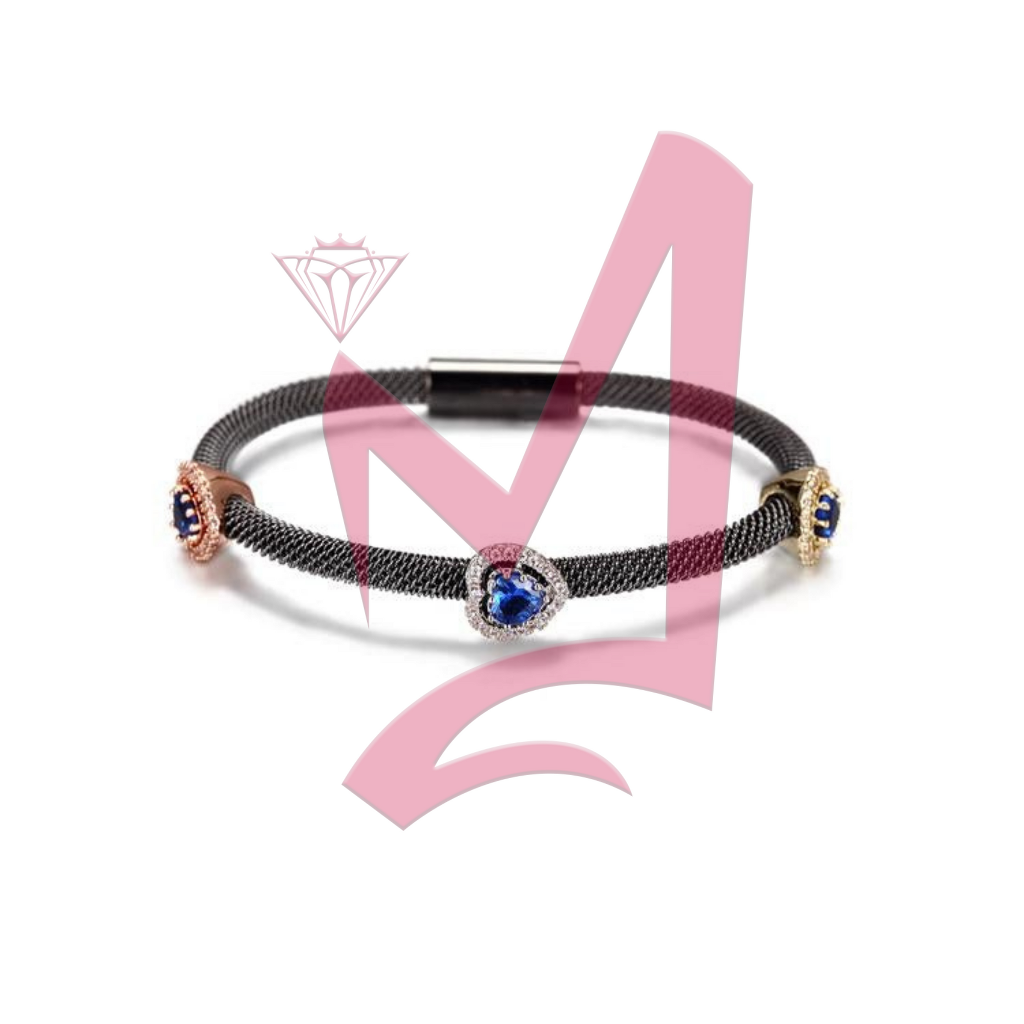 Heart Cable Station in 14k Plated Gold Bangle