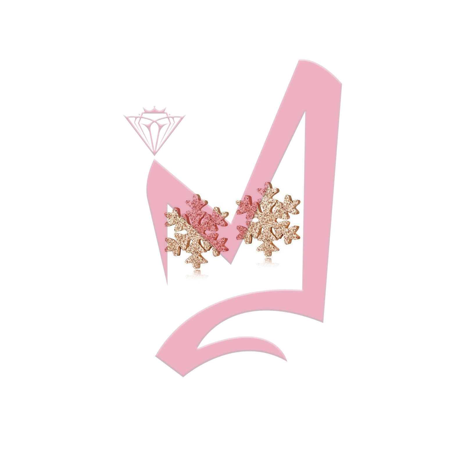 Snowflake CZ in 14K Plated Gold Earrings