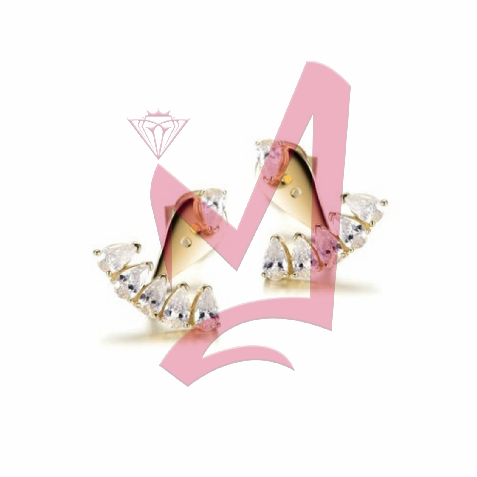 Paved Ear Jacket in 14K Plated Gold Earrings