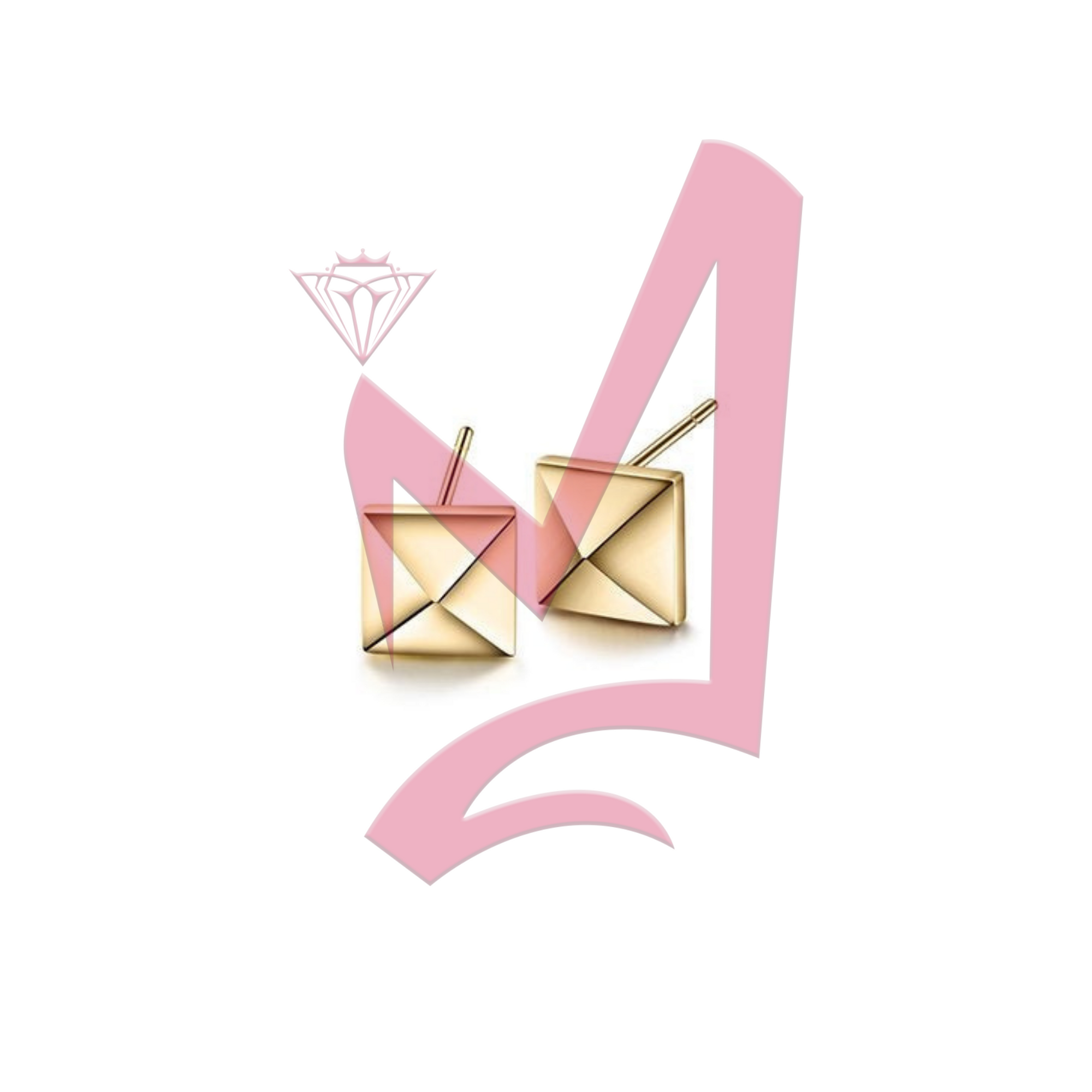 Gold Square 14K Plated Gold Earrings