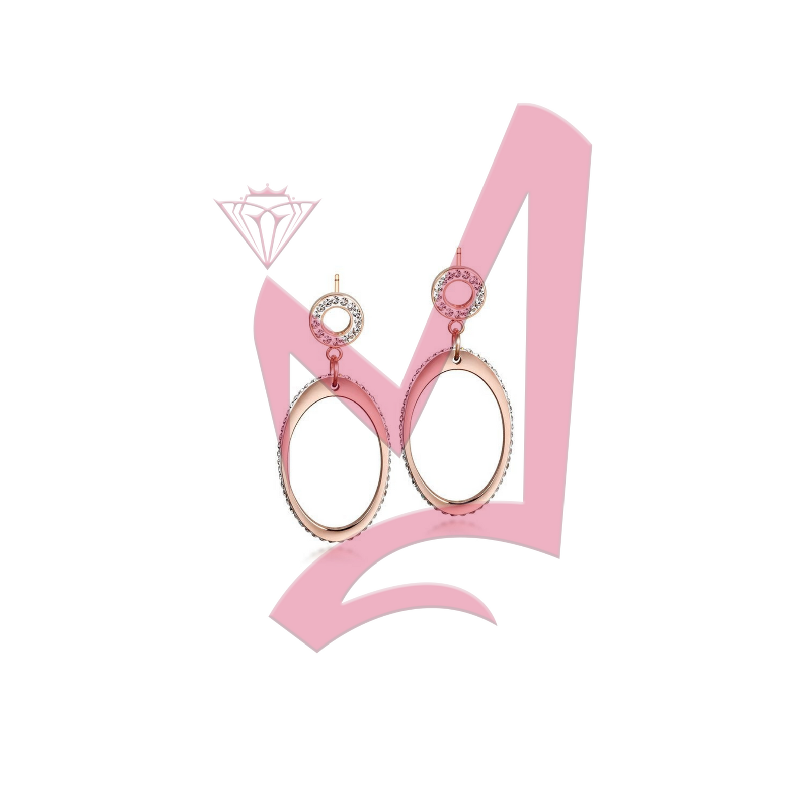 Oval Dangle in 14K Plated Gold Earrings