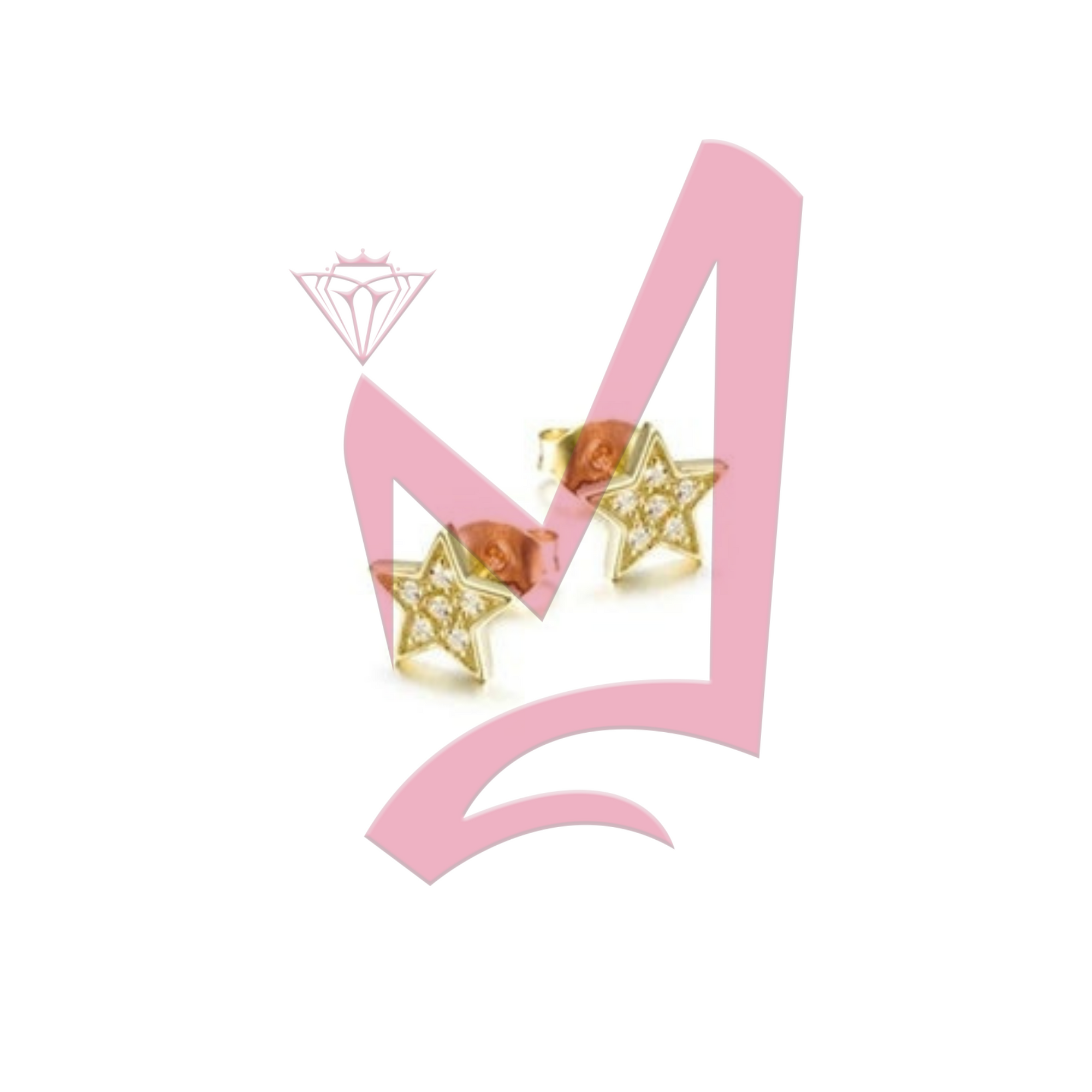 Star Shimmer Stud in 14K Plated Gold Earrings