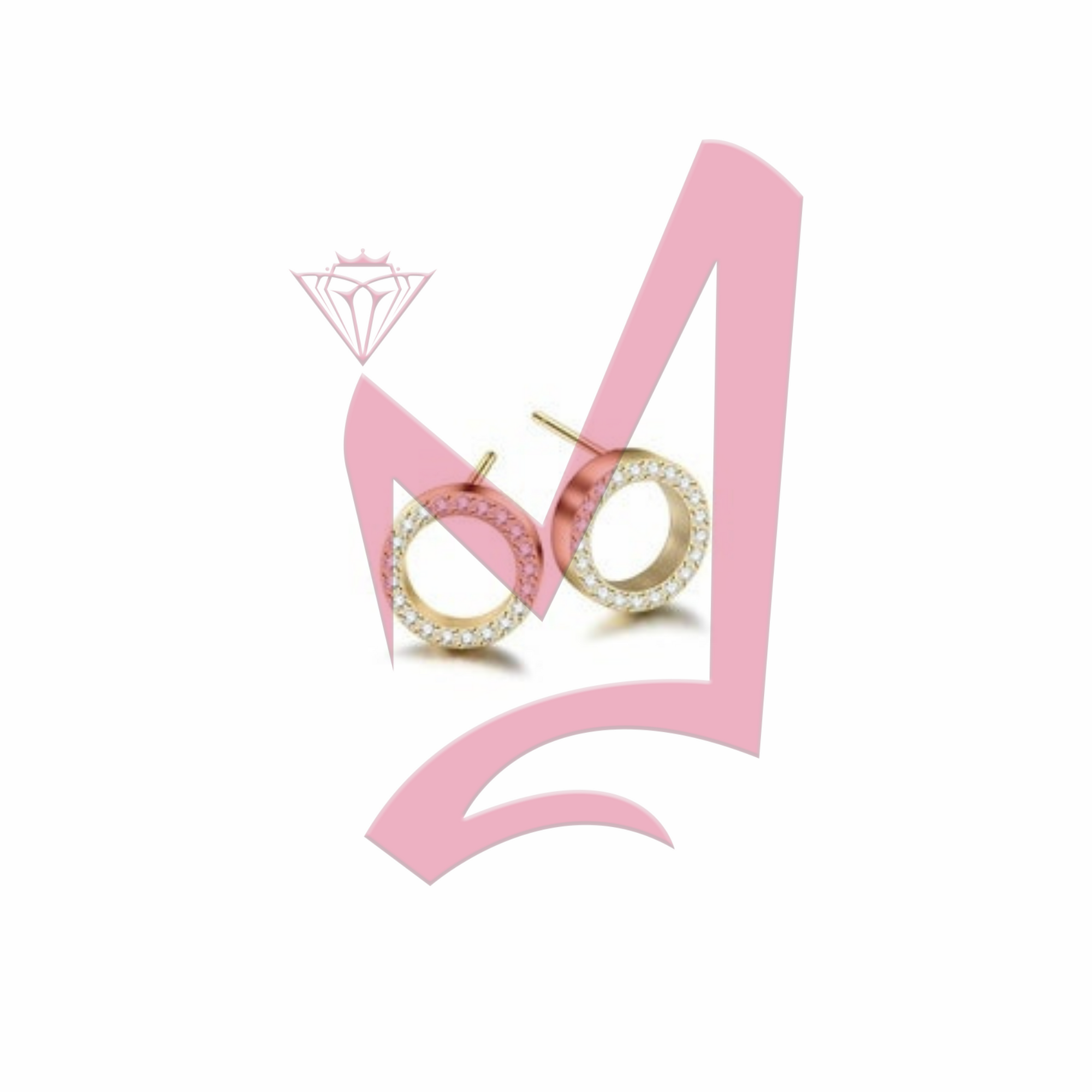 Open Circle CZ in 14K Plated Gold Earrings