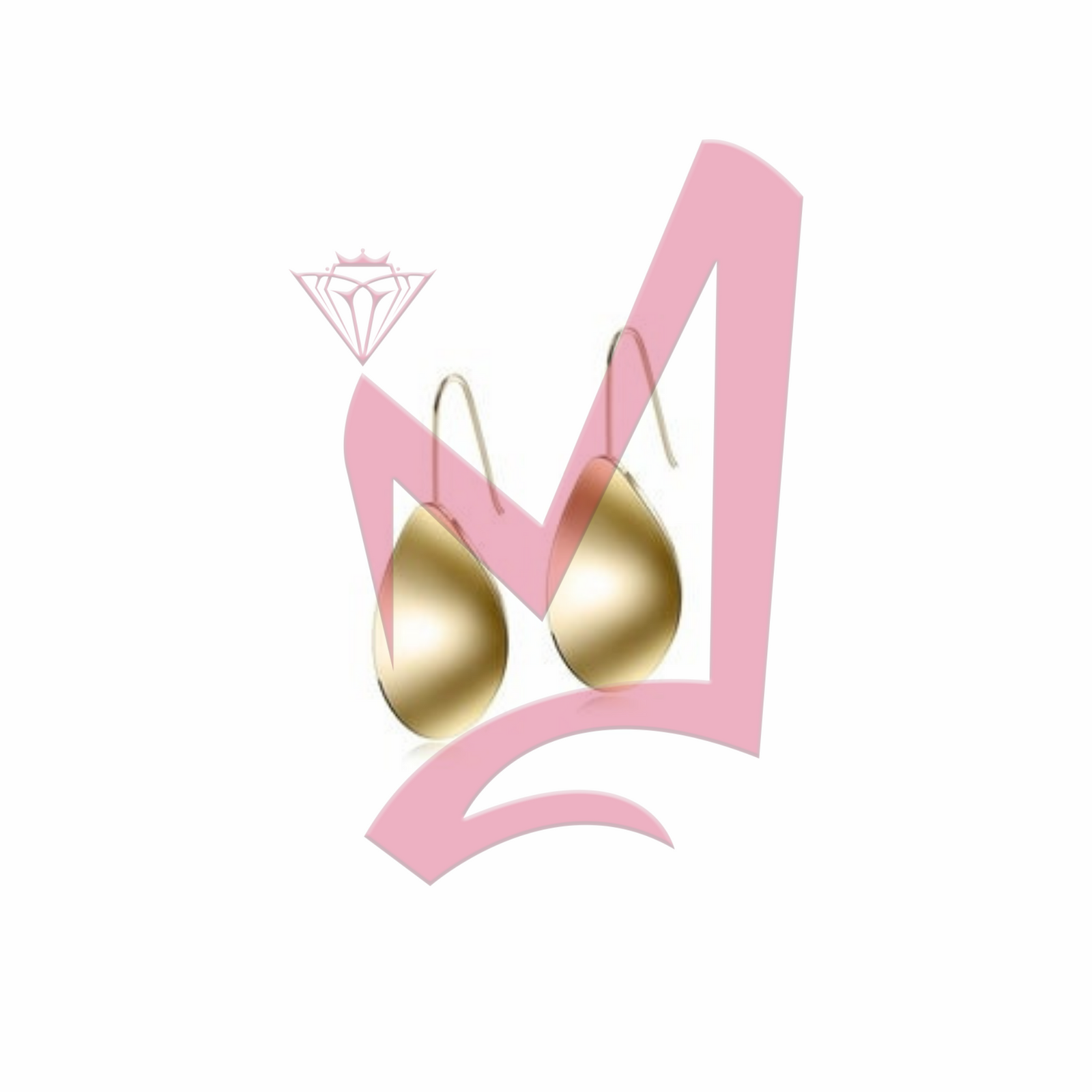 Waved-Sharp Leaf in 14K Plated Gold Earrings