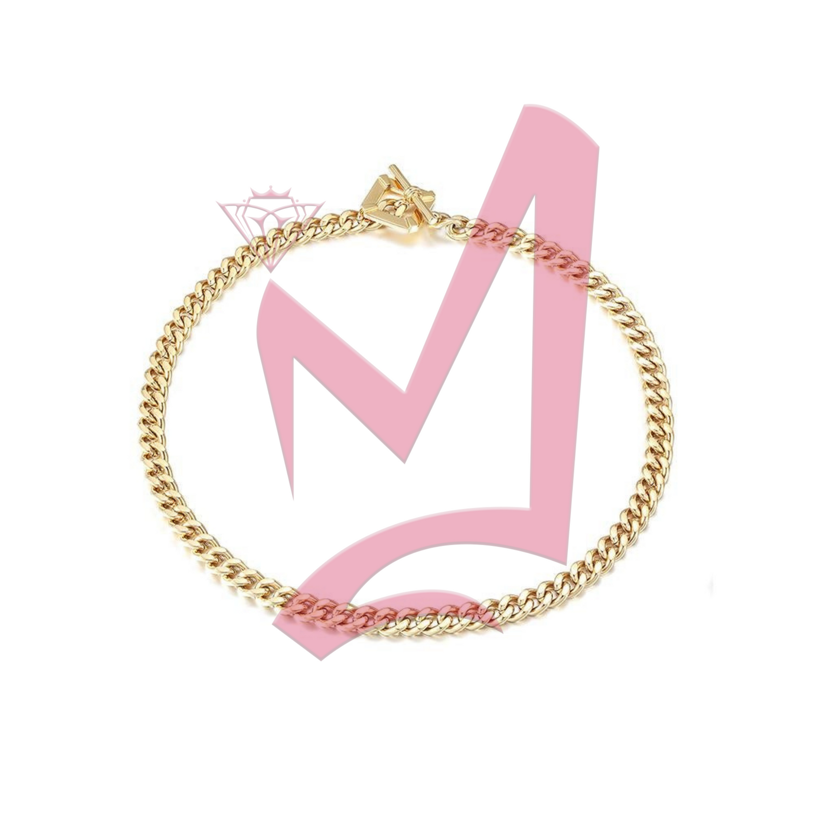 Square Toggle Clasp Chain in 14K Plated Gold Necklace