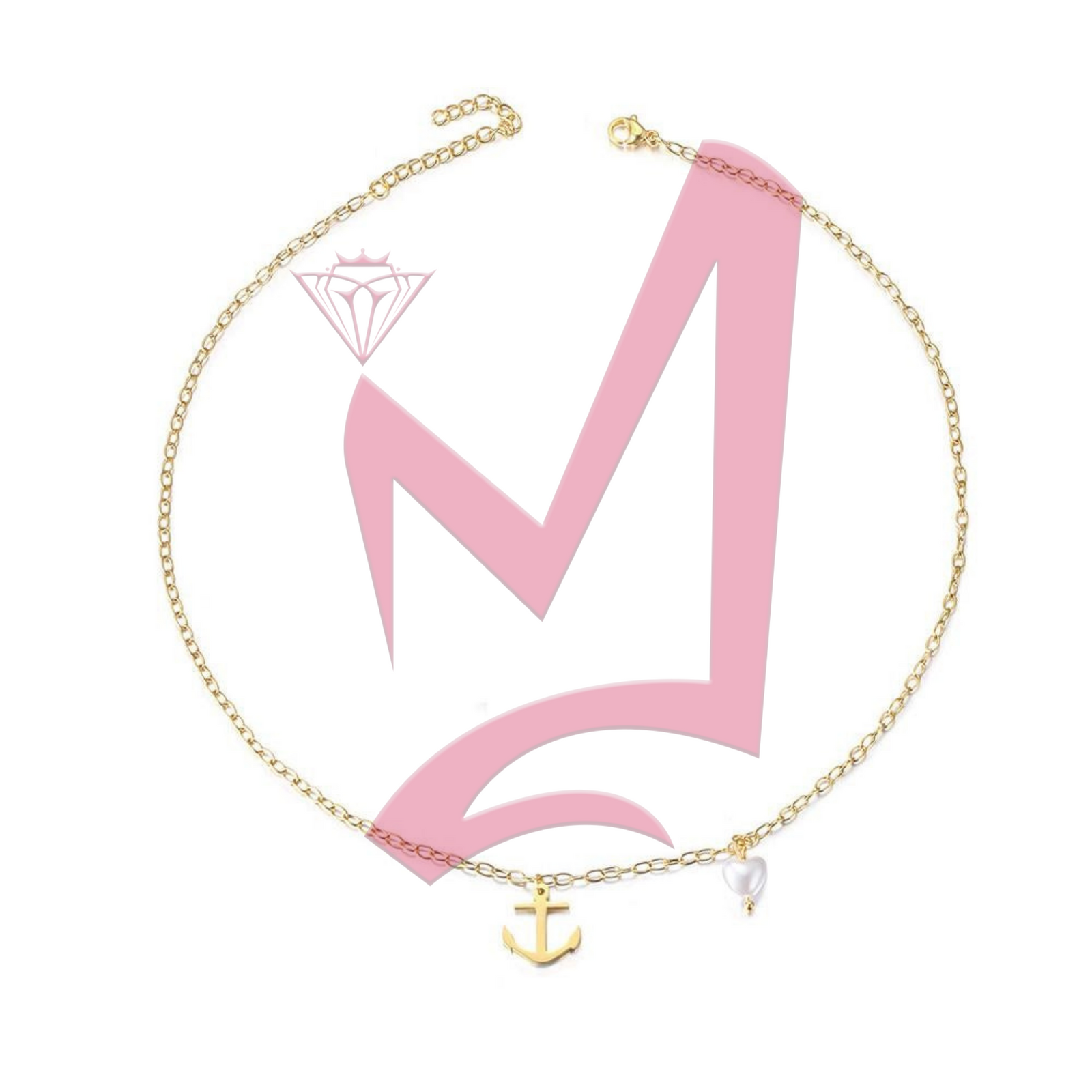 Vintage Heart-shaped Pearl Pendant in 14K Plated Gold Necklace