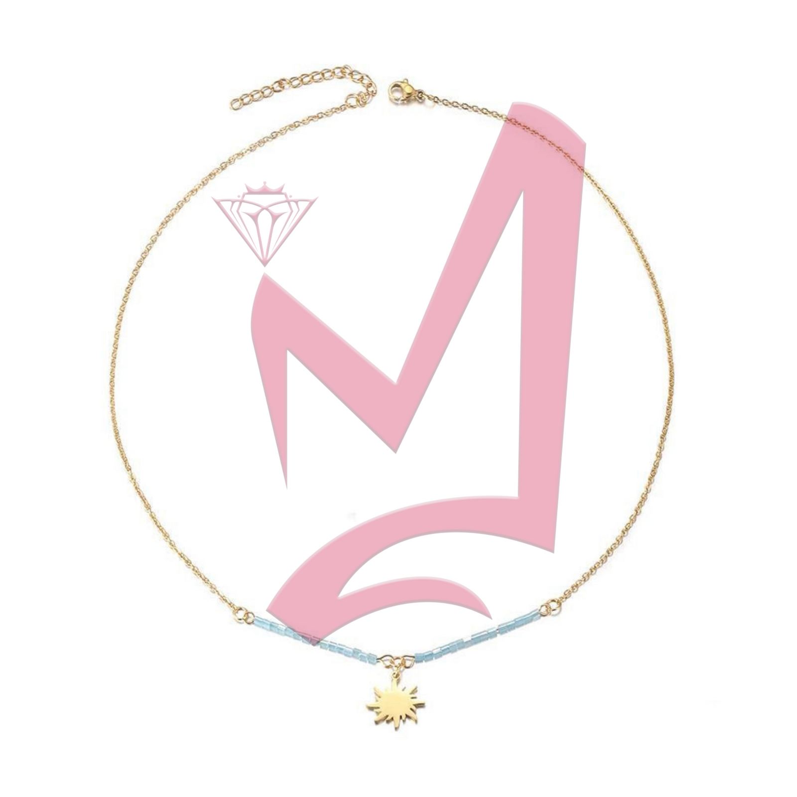 Sun Pendant in 14K Plated Gold Necklace