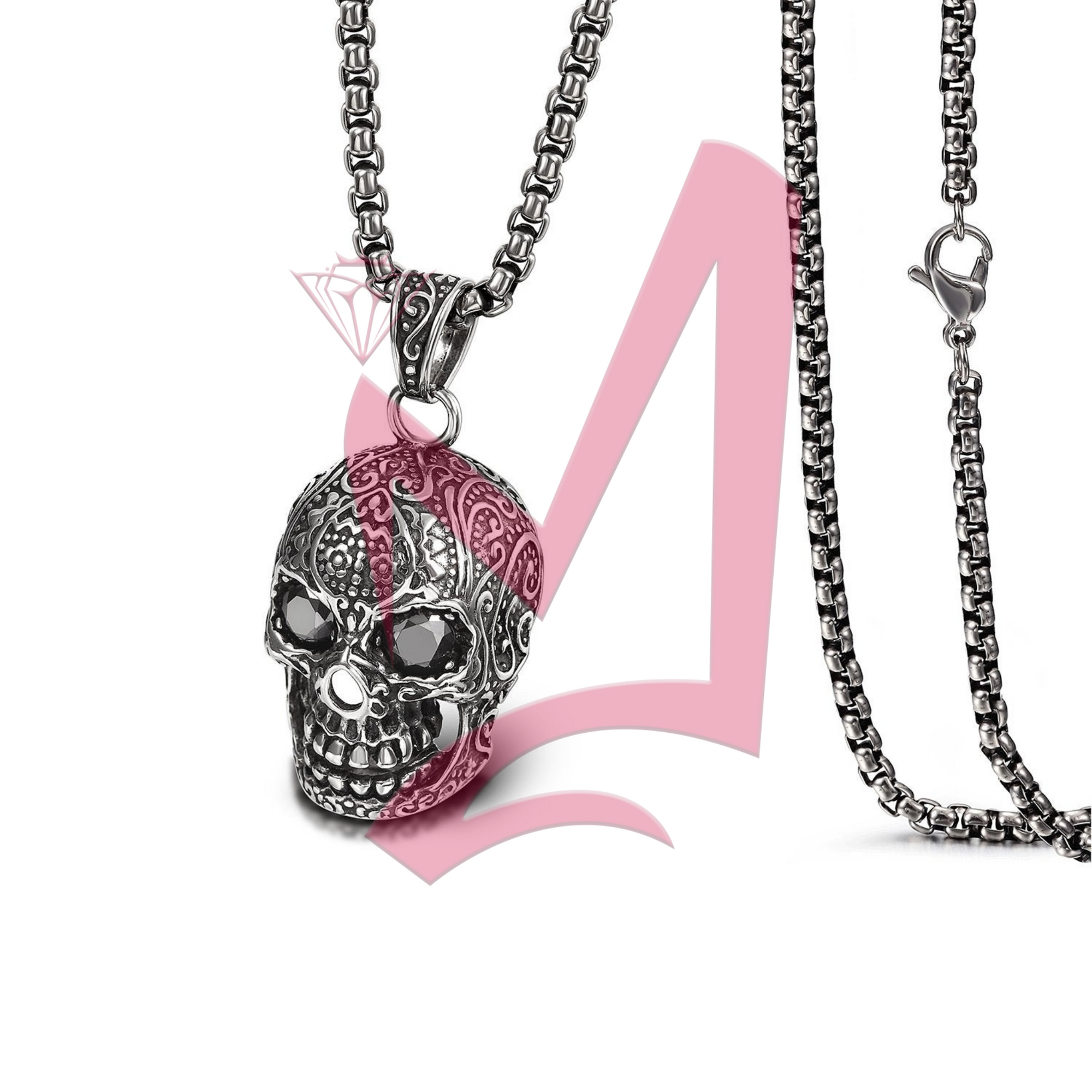 Skull Pendant 925 Sterling Silver Necklace