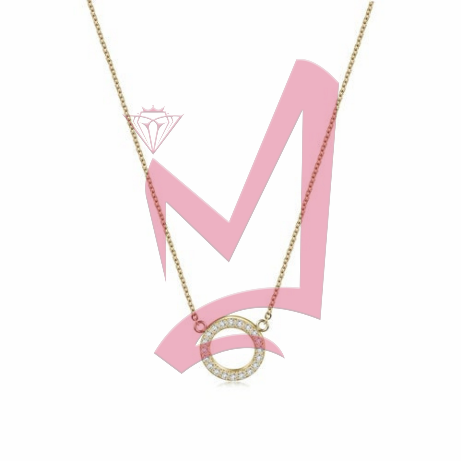 Open Circle Pendant in 14K Plated Gold Necklace