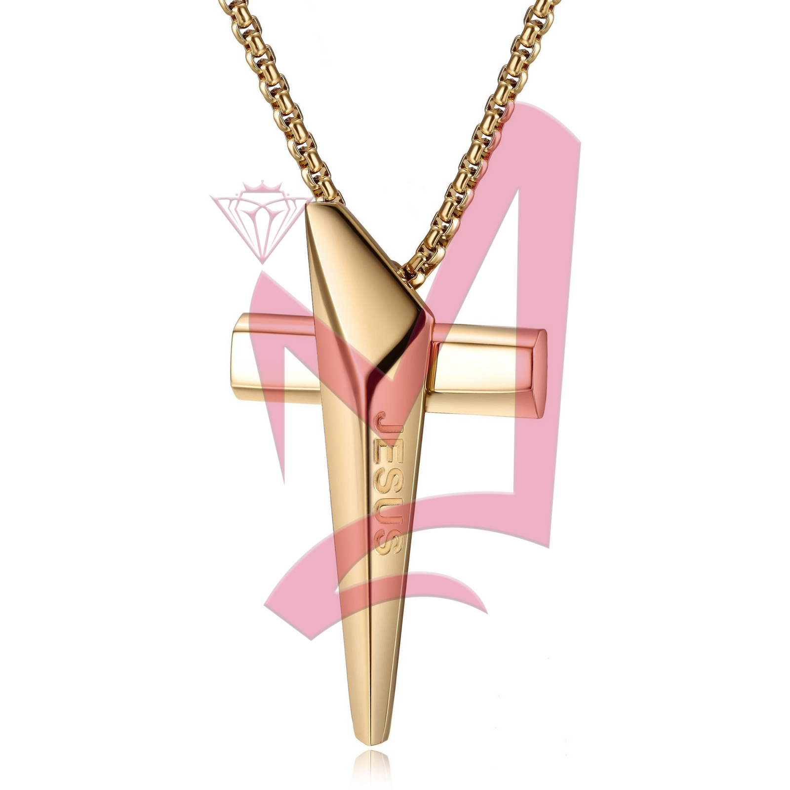 Belief Cross in 14K Plated Gold Necklace