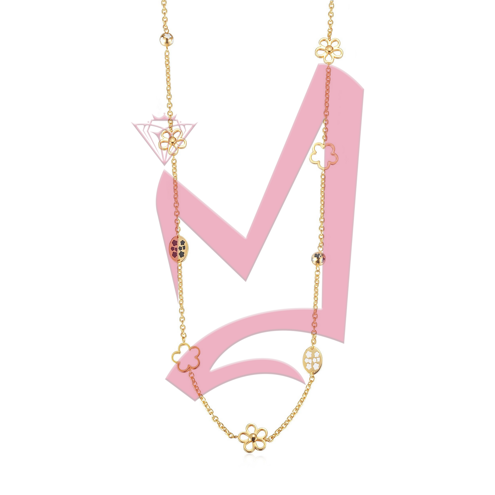 Lucky Clover in 14K Plated Gold Necklace