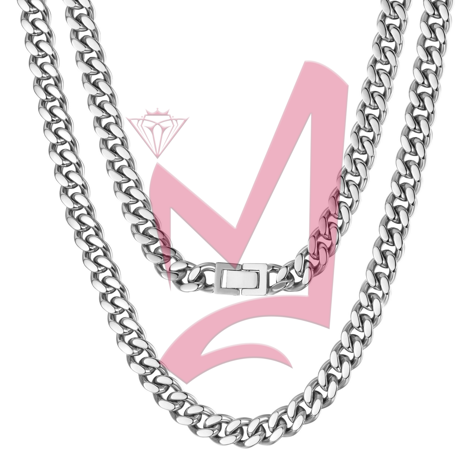 10mm Silver Hip Hop Cuban Chain Necklace