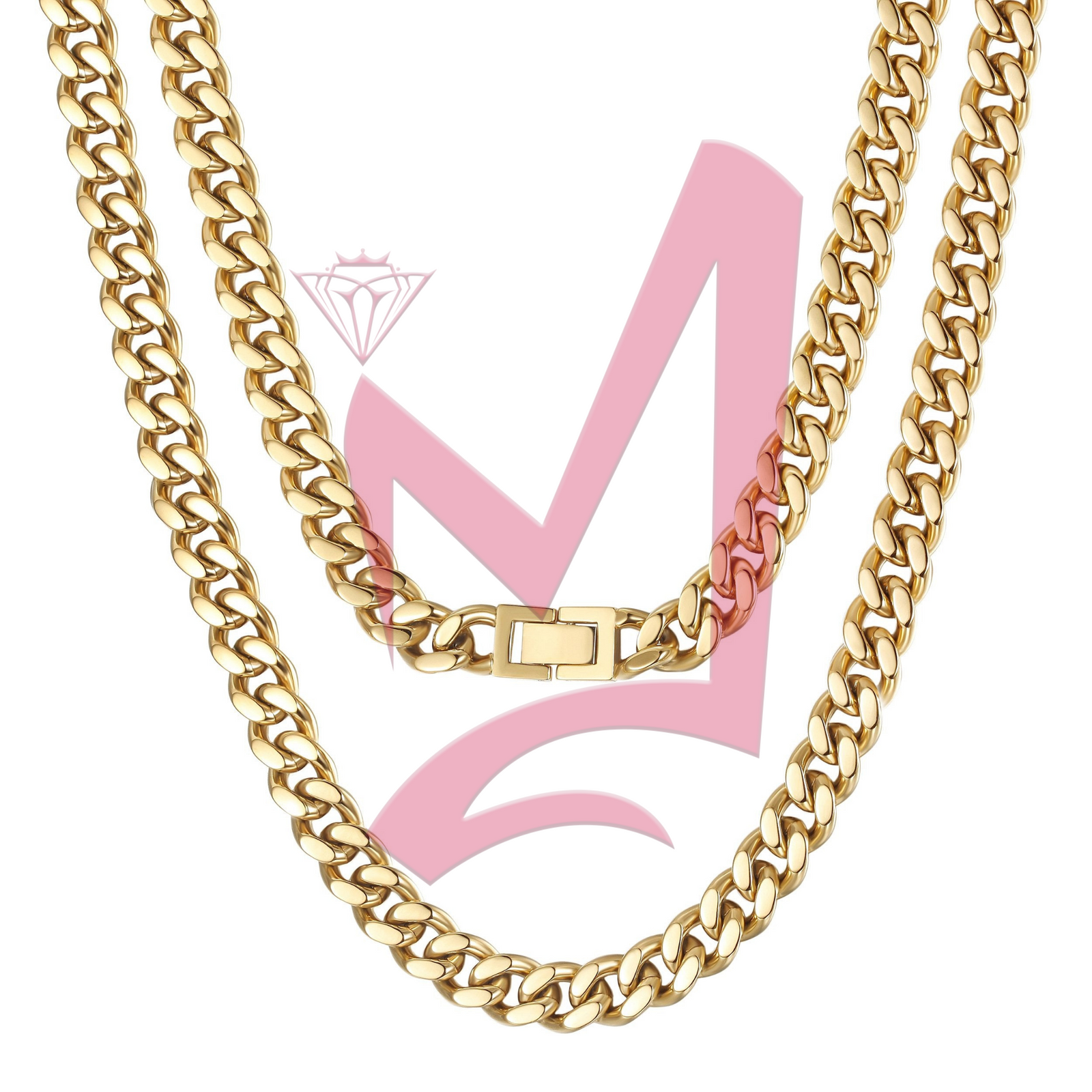 10mm Gold Hip Hop Cuban Chain Necklace