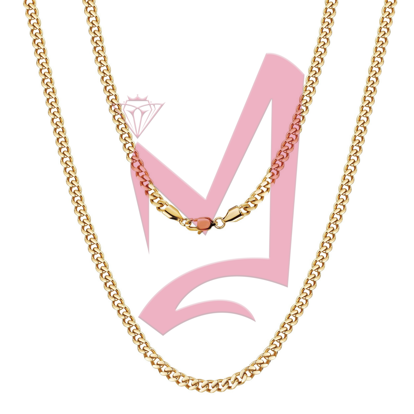 5mm Gold Hip Hop Cuban Chain Necklace