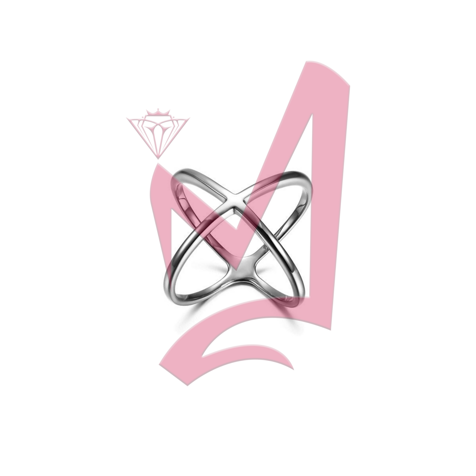 Silver Skinny Crisscross Band in 14K Plated Gold Ring