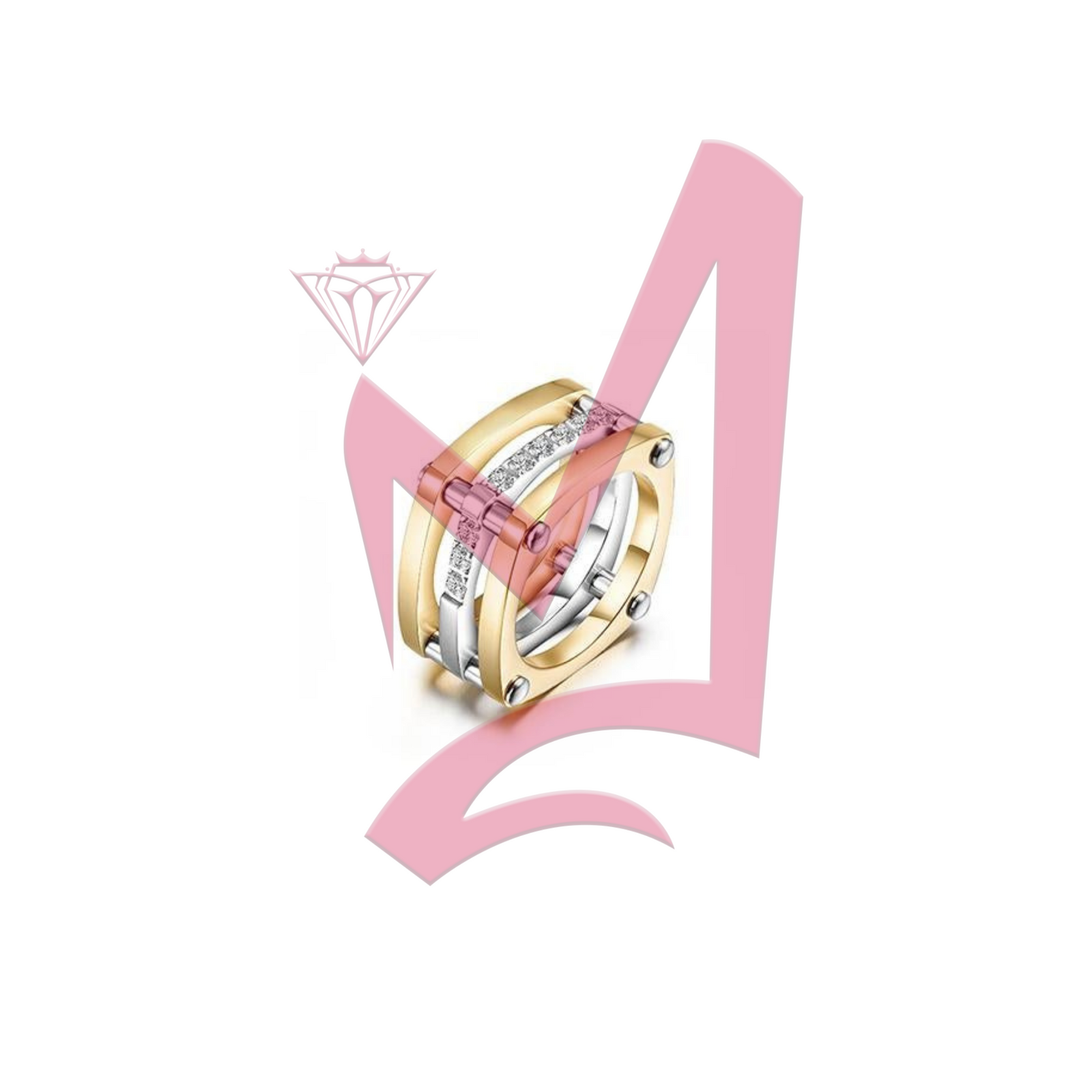 Cocktail Paralleled Bar in 14K Plated Gold Ring