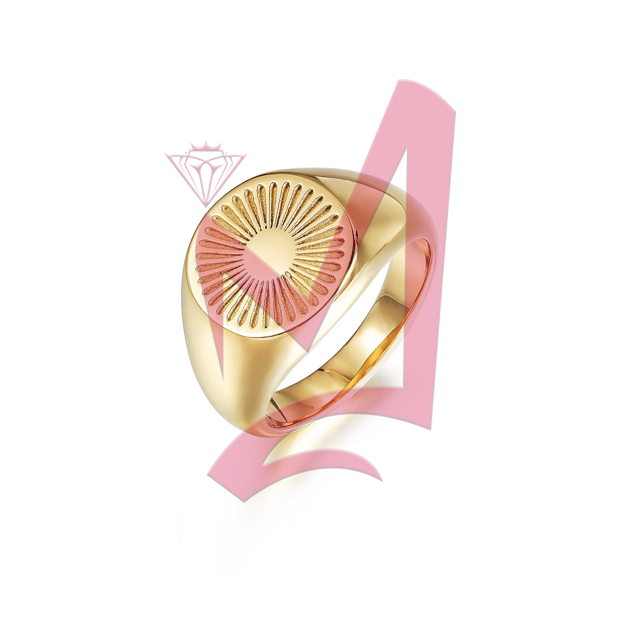 Halo 14 K Gold Plated Ring