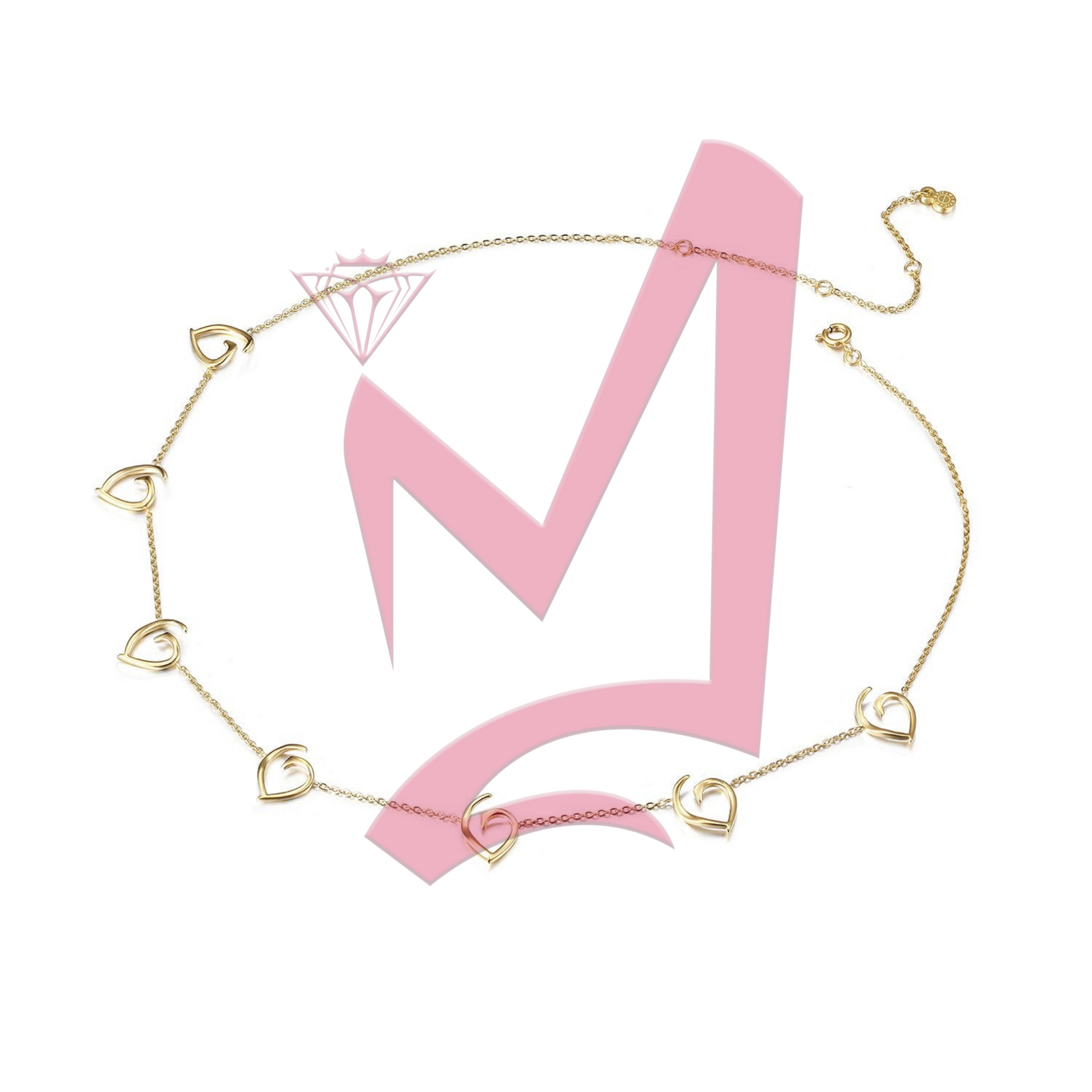 Open Heart Charm 14K Plated Gold Necklace