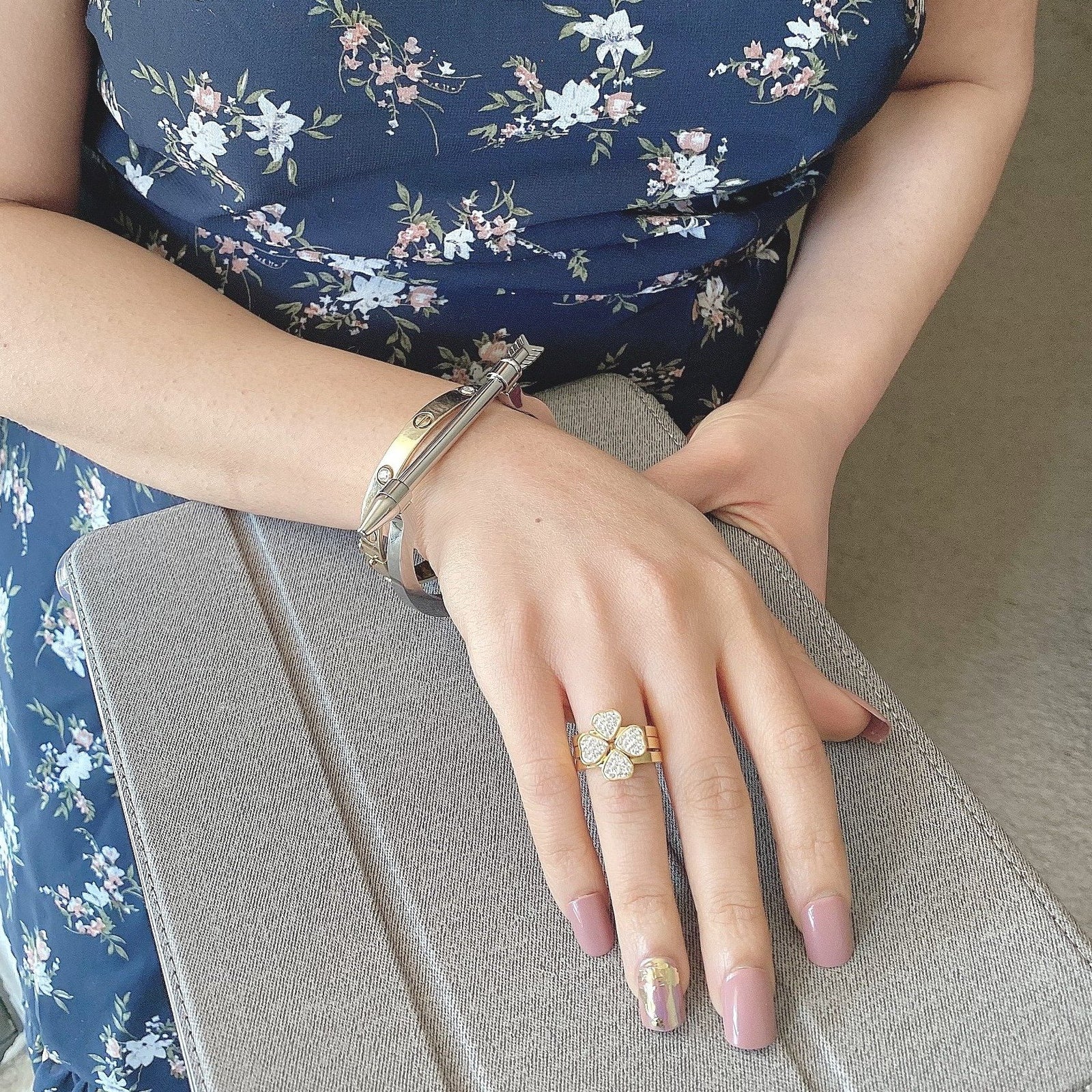 3-Stack Clover in 14K Plated Gold Set