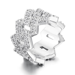 12mm Width Micro Pave Cubic Zircon Ring