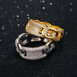 Micro Paved Square Cubic Zircon Ring