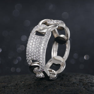 Micro Paved Square Cubic Zircon Ring