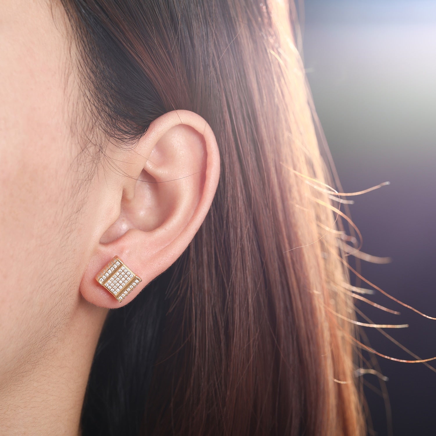 Real Moissanite Diamond Gemstone Earrings 100% 925 Sterling Silver