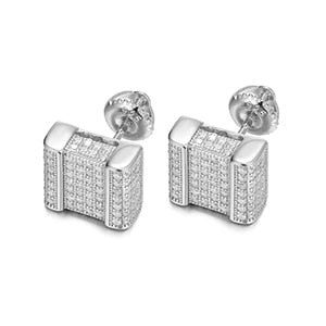 Real Moissanite Diamond Gemstone Earrings 100% 925 Sterling Silver