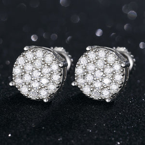 Round D Color Moissanite Earrings 100% 925 Sterling Silver
