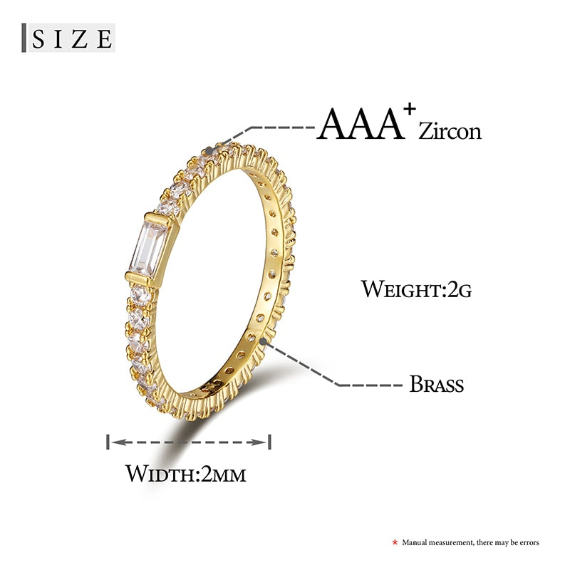 2mm Cubic Zircon Ring