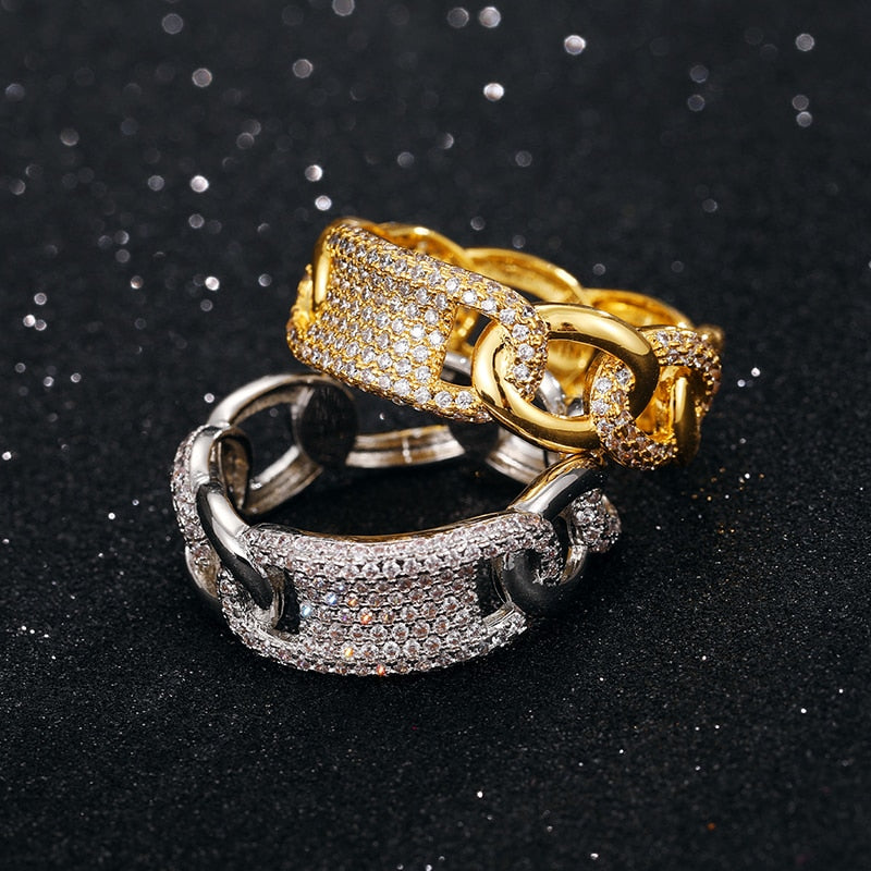 Iced Out Hollow Cubic Zircon RIng