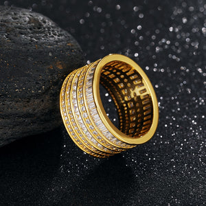 12mm Baguette Micro Paved Zircon Ring