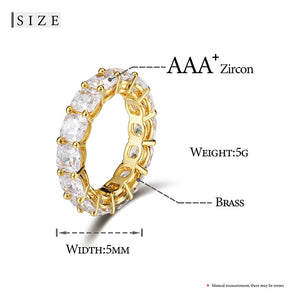 Micro Paved Square Cubic Zircon Ring