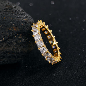 Micro Paved Square Cubic Zircon Ring