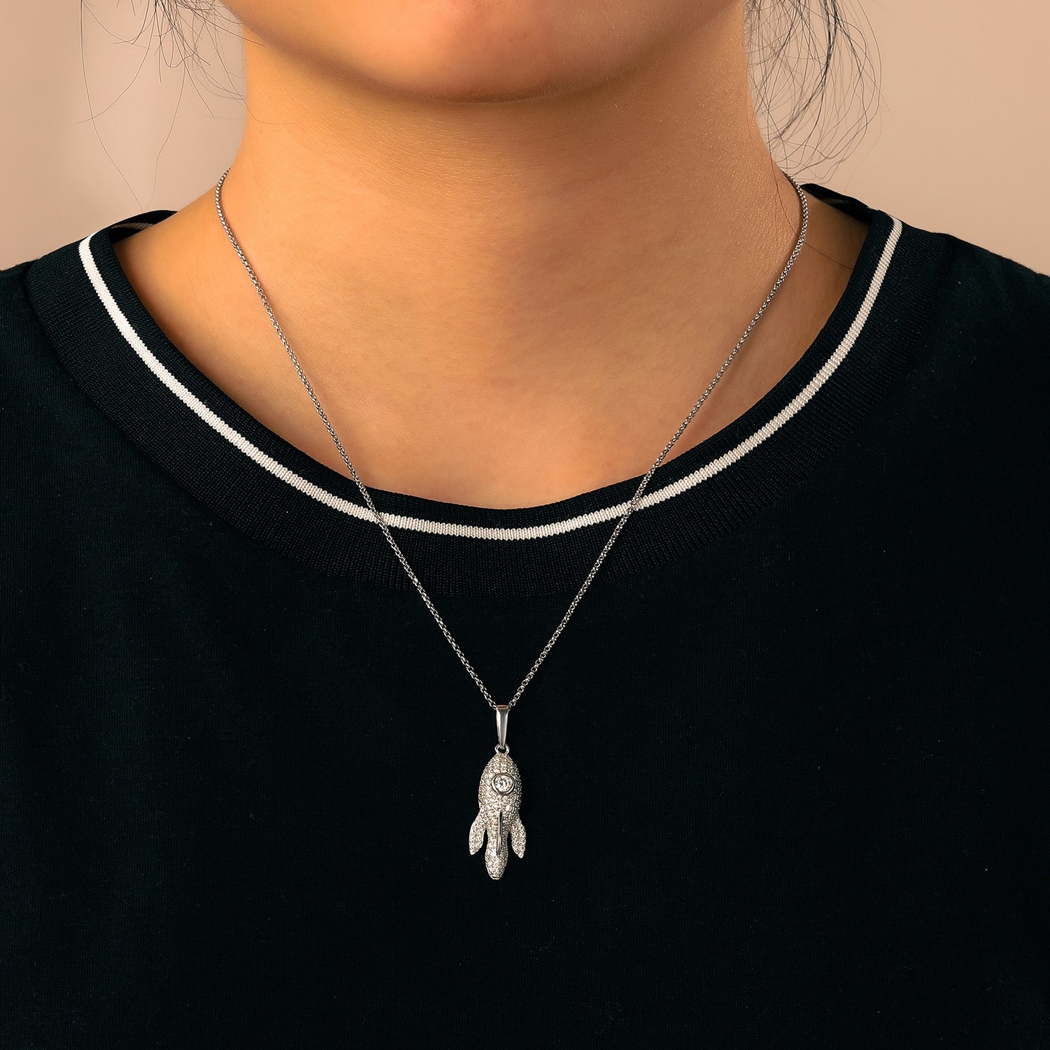 Iced Out Moissanite Whale Pendant 100% 925 Sterling Silver