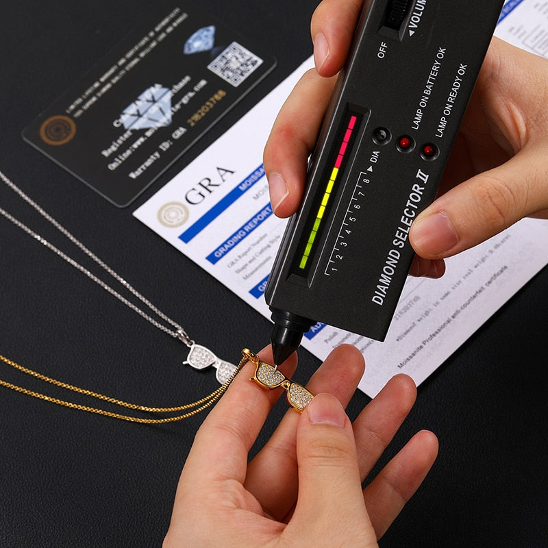 Iced Out Moissanite Sunglasses Shaped Pendant 100% 925 Sterling Silver