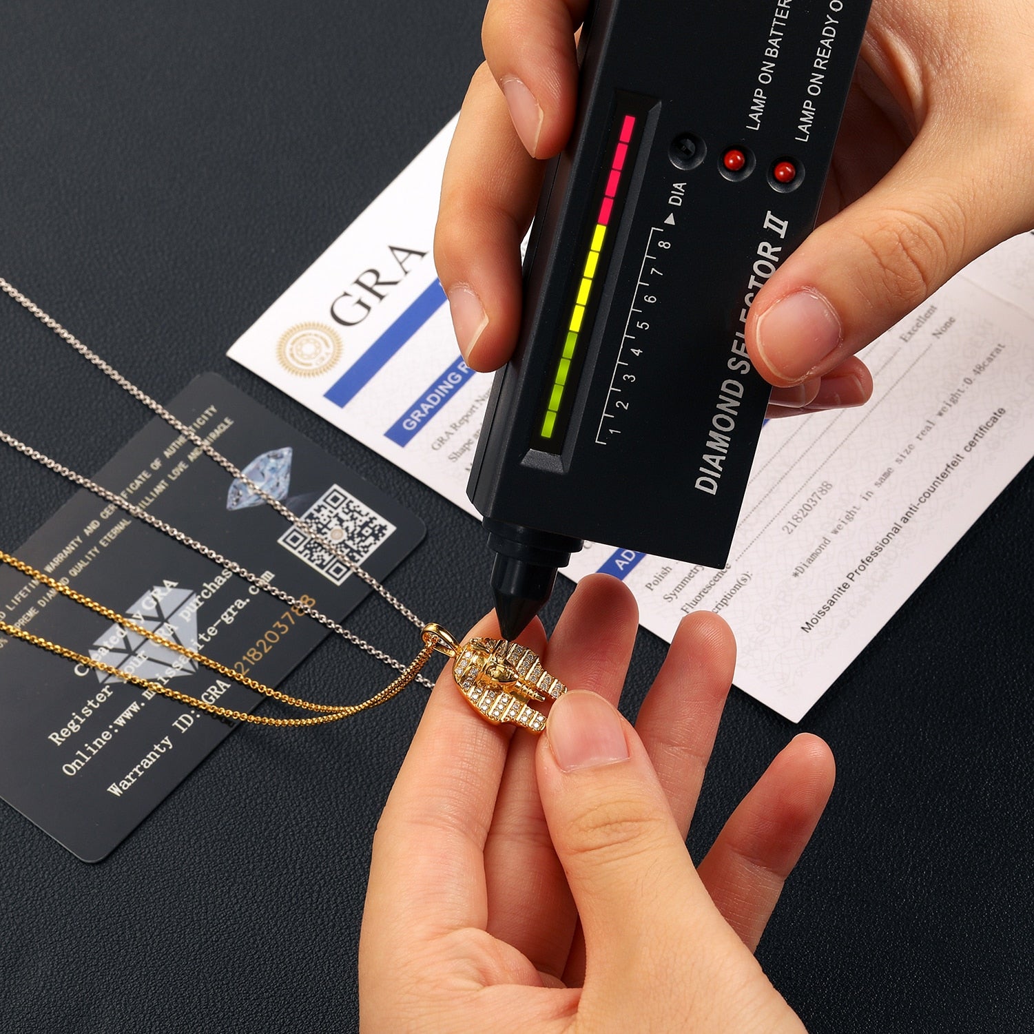 Moissanite Ancient Egyptian Pendant 100% 925 Sterling Silver