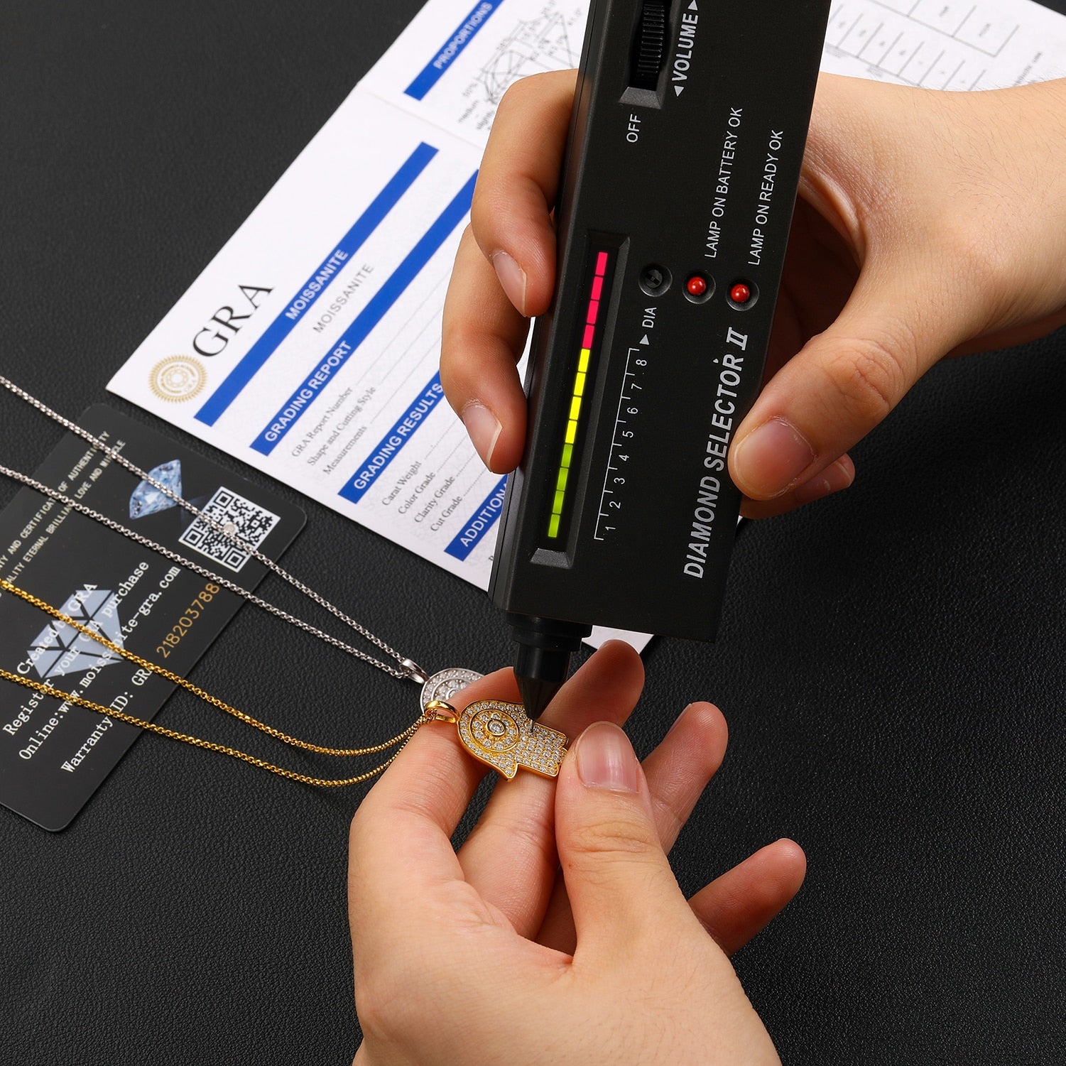 Moissanite Hand Pendant 100% 925 Sterling Silver