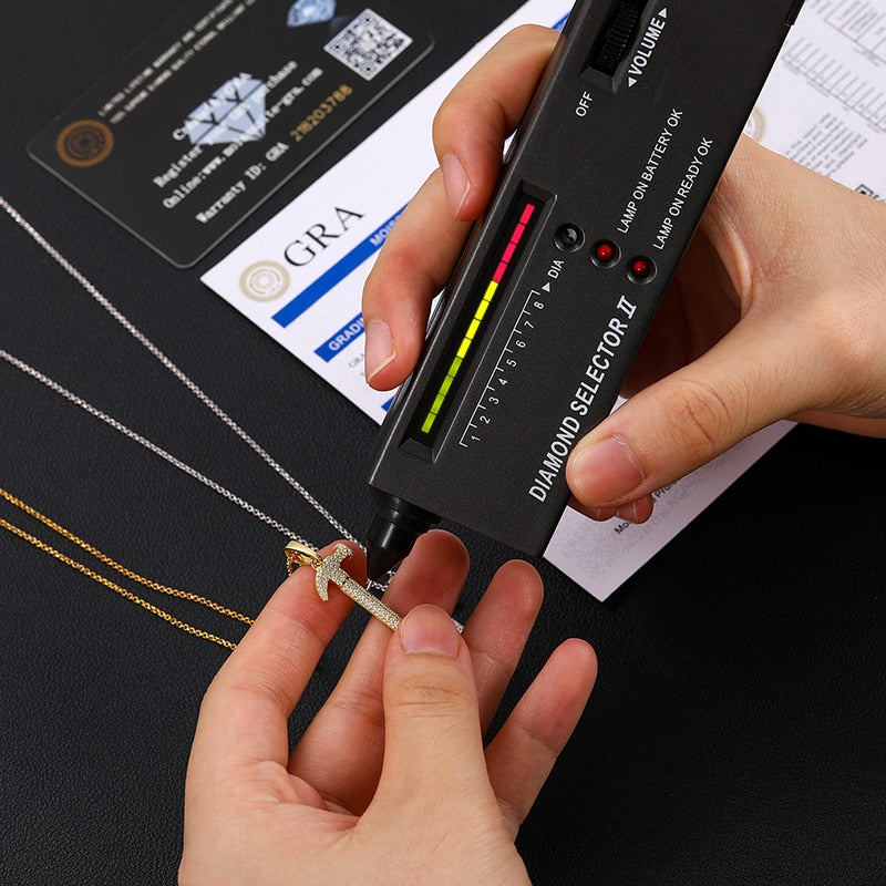 Moissanite Hammer Pendant 100% 925 Sterling Silver