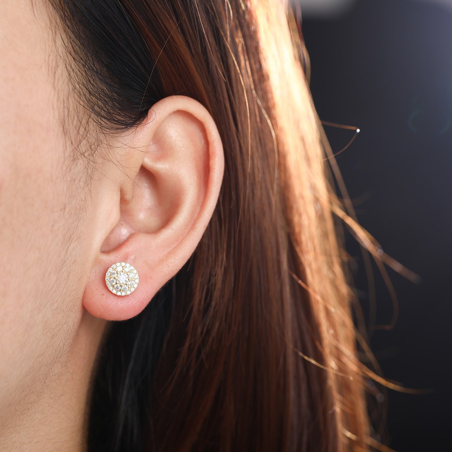 Fine Aro Mujer Oreja Moissanite Earrings 100% 925 Sterling Silver